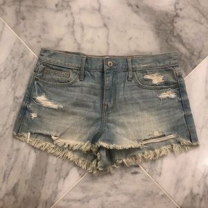 Abercrombie (A&F) faded high rise jean shorts